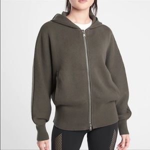 Athleta Aurora Dolman Sweater 2X - olive green zip up hoodie jacket